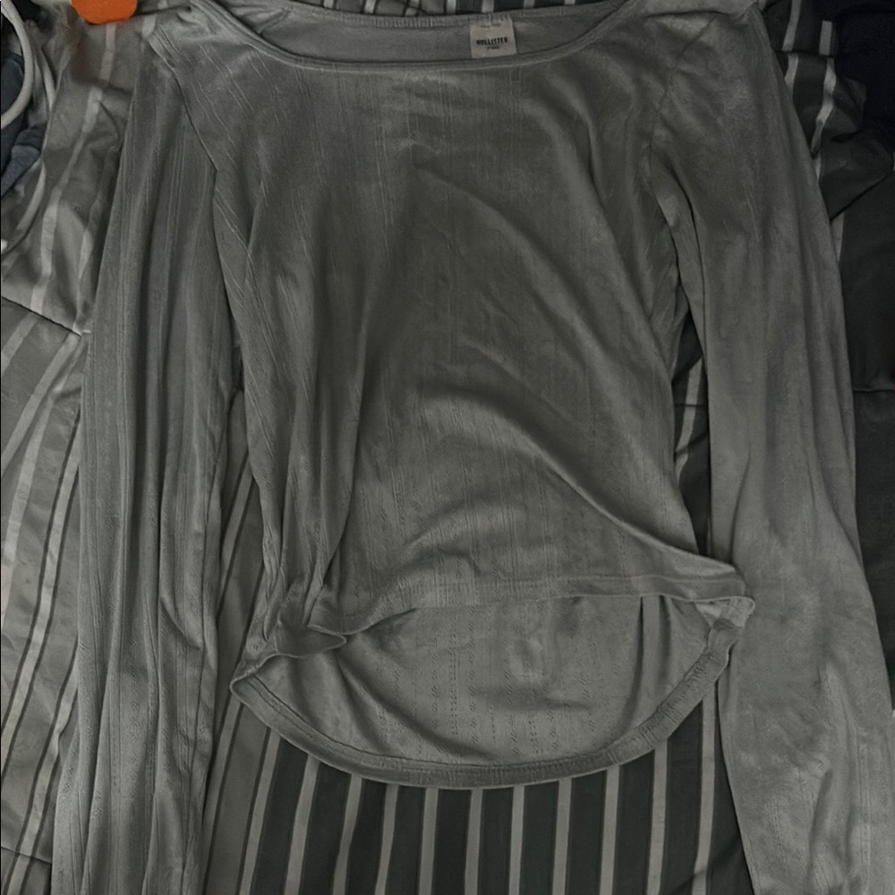 Gray Long Sleeve Top